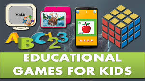 Text educational games for kids with image of computer, phone tablet, rubix cube and ABC 123 Text educational games for kids with image of computer, phone tablet, rubix cube and ABC 123